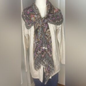 The Limited Black and Pink Patterned Scarf